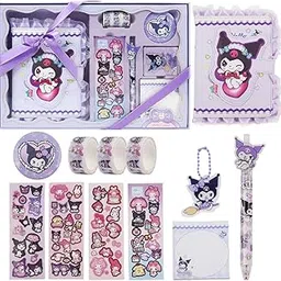 HASTHIP® Scrapbooking Gift Set - Includes Pen, Sticky Notes, A5 Notebook & Stationery, Cartoon Kuromi Themed Scrapbooking, School Gift Birthday Gift Christmas Gift for Girls-image-31
