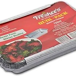 Freshee Disposable Aluminium Take Away Foil Container, 750ml Pack of 10 for Food Service Delivery Supply-image-1