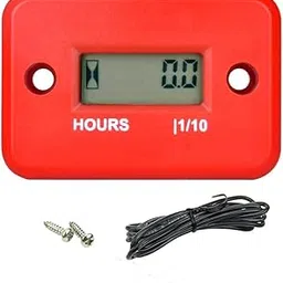 Inductive Hour Meter, Floor88 Waterproof LCD Digital Tach Hour Meter Inductive Hour Tachometer for Marine Motorcycle ATV Snowmobile Boat Ski Dirt Bike Lawn Mower Gas Engine Generator (Red)-picture-62
