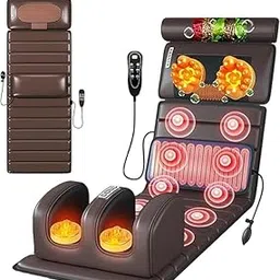 YOGIMOONI Full Body Massage Chair Mat with Heat for Back Pain Relief, Back Massage Bed with 10 Vibrating Motors whole Body Vibration, Kneading, and Massage Of The Neck, Spine, Waist, and Back-image-53