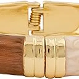 queralt Bamboo-Style Bangle Bracelet with Gold Accents – Bold Statement Jewelry for Women - Bangle Bracelet Kada, Aesthetic Accessories for Girls Bracelet-picture-24
