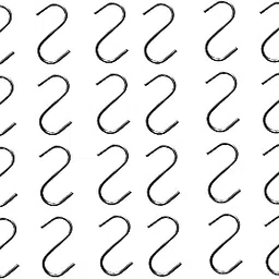 Q1 Beads 24 Pcs. Stainless Steel S Hooks S-Shaped 3 Inches Hanger for Kitchen/Hanging Pots/Bathroom/Outdoor (Silver, 3 inches, 24 Pieces)-image-82
