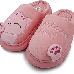 vritraz Women's Comfort Slip On Closed Toe Warm Winter House Clog Indoor Slipper with Cute Print and Degins-picture-47
