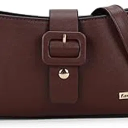 fastrack Women's Buckle Detail Sling Bag with Flap and Top Zip Closure | Adjustable Sling Belt and Inner Zip Pocket | Stylish Everyday Bag | Trendy Women's Handbags, Brown-picture-23