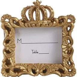 2xCrown Resin Photo Frame with Kickstand Novelty Display Desktop Picture Frame Golden-image-47