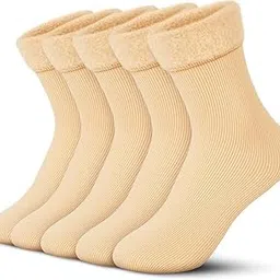 garry leffs Warm Woolen Winter Thermal Socks For Women And Girls - Snow Hot Thermal Thumb Socks | Ideal For Winter Wear (Pack Of 4)-picture-36
