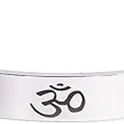 yellow chimes Men's Stainless Steel Classic Design High Polished Stainless Steel Om Kada Open Bracelet (Silver)-picture-11