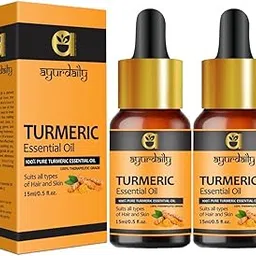 Turmeric Essential Oil, 100% Pure & Natural Undiluted and Steam Distilled 15ML - Set of 2 pcs image 1