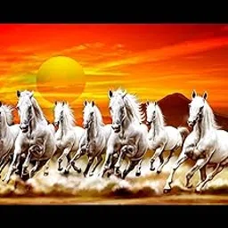 SAF paintings Pack of 1 Seven Running horse modern art wall painting with framed for living room 11 inch x 14 inch CANFK31309-picture-24