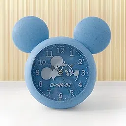 UMAI Alarm Clock (15cm) | Alarm Clock for Students | Loud Alarm Clock for Heavy Sleepers | Mini Alarm Clock for Kids | Alarm Clock for Bedroom | Mickey Mouse Shaped Table Clock for Study Table - Blue-picture-25