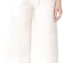 feranoid White Chicken Embroidred Cotton Regular Fit Palazzo-picture-17