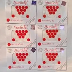 Suruchi Sticker Bindi, Pack of 12 (Red) (Size-10)-picture-15