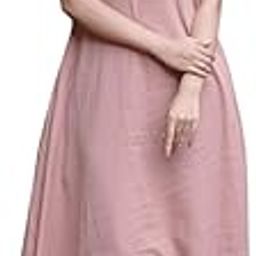 aimers craft Women's Cotton Plain Flared Sleeveless Kurta with Palazzo (Pink-XL)-picture-8