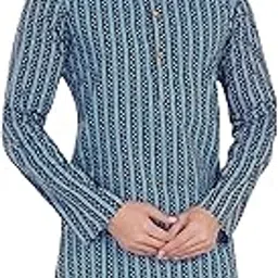 divisive Men's Ethnic Block Printed Soft Pure Cotton Only Slim Fit Kurta-picture-50