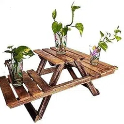 A-R Crafts Wooden Plant Stand, Decorative Stair Step Design, Indoor Outdoor Garden Display Shelf, Multi-Level Planter Holder with Natural Wood Finish-picture-11