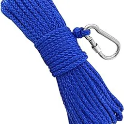 JAZZY PEARLS Fishing Nylon Rope with Spring Hook for Magnet Fishing Retrieving Items Blue-image-31