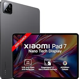 Xiaomi Pad 7 Nano Texture Display| Snapdragon 7+ Gen 3| 3.2K Display (11.2") Tablet| 12GB, 256GB| Anti-Reflective| Anti-Glare| HyperOS 2| 68 Bn+ Colours| Dolby Vision Atmos | Graphite Grey image 1