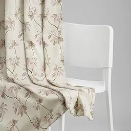 haus & kinder Signature Soft Petal Bloom Digital Printed Poly‑Cotton Window Curtains Pack of 1, Light Pink, Stainless Steel Eyelet, 235 GSM, 114 x 152 cm, 5 feet Curtains for Bedroom Living Room-image-57