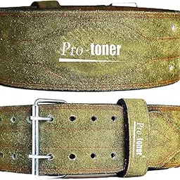 Protoner Suede Leather Weight Lifting Gym Belt | Powerlift Gym Belt for Heavy Workout | Professional Heavy Weightlifting Belt - Olive Green (LARGE, OLIVE)-picture-19