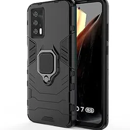 Zivite Defender Case | Rotating Ring Holder | Military Grade Armor | Bumper Back Cover for IQOO 7 (Black)-picture-20