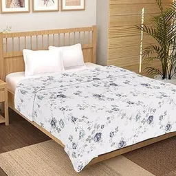 LINENWALAS Luxury Reversible Cotton Dohar Double Bed | 300 TC | 3-Layered AC Blanket with 250 GSM Cotton Filling | Ultra-Soft, Lightweight | Summer Throw Blanket (90x100 Inches, Blue Sapphire)-picture-11