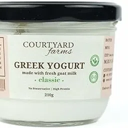 Courtyard Farms Greek Yogurt – Classic | Made With Free-Range Goat Milk | No Preservatives | Naturally Processed | Lactose-Friendly | Gut-Healthy | 210g Glass Jar-picture-21