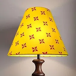 hand block printed conical lamp shades - For living and bed room lamps (Red Motif, 12 in dia)-picture-19