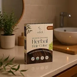 Saheli 100% Natural & Plant Based Herbal Hair Color – Brown| Ammonia-Free, Chemical-Free, Long-Lasting Grey Coverage | Nourishing Henna-Based Powder (5 x 20g Sachets, Pack of 2 Boxes)-image-83