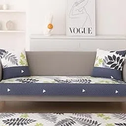 HOMETHREADS Innovative European Premium Style Anti Slip Cotton Sofa Cover Mat with PVC Backing for Non-Slip Comfort-image-2