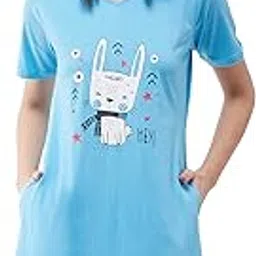 miss chase Women's Blue Round Neck Short Sleeves Printed Regular Length Dress-picture-24