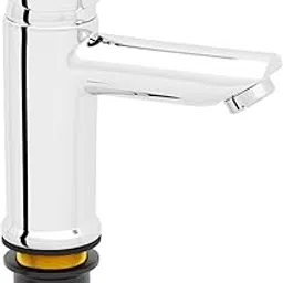 Pixaflo Florent Brass Single Lever Basin Mixer, Hot and Cold Water Mixer tap (for Home, Bathroom, Kitchen) with 450 mm Long Braided Hoses, Chrome (Chrome)-image-9