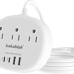 Switzerland Power Adapter, Switzerland Travel Plug Adapter with 3 American Outlets 4 USB Ports (2 USB-C) Total 24W, Type J Adapter and Outlet Converter for USA to Switzerland, Liechtenstein, Rwanda-image-2