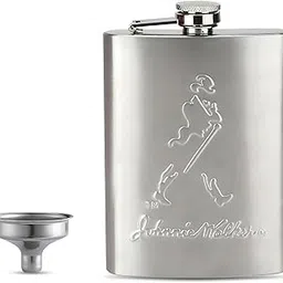 Stainless Steel Hip Flask with Funnel 8 Oz I Engraved Design Wine Whiskey Liquor Flask I Unisex Alcoholic Drinks Holder Pocket Bottle (236 ml)-picture-24