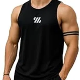 Polyester Men Regular Fit Vest || Gym Tshirt for Men || Printed Sleeveless T Shirt for Mens-picture-12