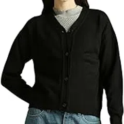 dl woman Regular Fit Acrylic Solid Full Sleeves V-Neck Cardigan Sweater-picture-51