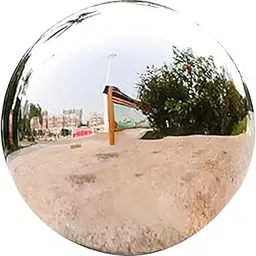 ibasenice Reflective Garden Mirror Sphere Polished Gazing for Outdoor Decoration Hollow Design Chic Ornament for Relaxing Atmosphere and Photography-image-10
