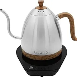 Brewista Artisan Electric Gooseneck Kettle, Water Boiler with LCD Panel, Precise Temperature Control, Fast Boiling and Keep Warm Settings for Pour-Over Coffee & Tea, Café, 1 Liter (Stainless Steel) image 1
