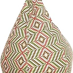 Style Homez Classic Cotton Canvas Ikat Printed Bean Bag XXXL Cover Only-picture-35