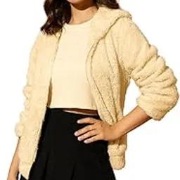 the dry state Women's Fur Hoodie with Zip Detail at Neck Opening | C.Foam - Size XL-picture-21