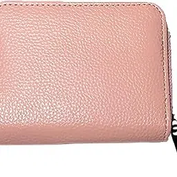 momisy PU Leather Credit Debit Card Holder Wallet Card Case ID Case Organizer Holder Zipper Wallet Coin Purse for Men & Women (14 Slots Peach)-picture-34