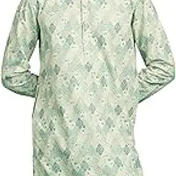diwas by manyavar Men's Cotton Blend Printed & Chikankari Work Kurta (1pc)-picture-46