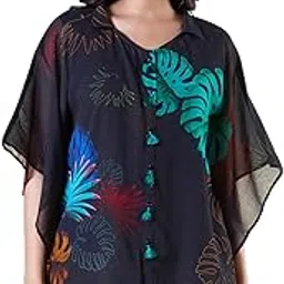 navyasa green liva crepe digital print kaftan for women-image-16