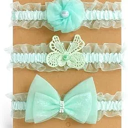 SYGA 3 Pcs Baby Headband Set – Floral, Butterfly Lace & Pearl Bow Designs – Soft, Stretchy Elastic, Infant & Toddler Headbands, Perfect for Newborns, Photoshoots & Gifts (Mint)-image-32