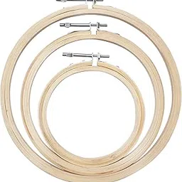 Homeistic Applience� Embroidery Accessories Wooden Hoop Ring 6, 7, 8 inch Number for Hand Work or Embroidery Work (Set of 3, Wooden)-picture-58