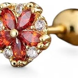 gold nera GoldNera Twilight Bloom Ear Stud Helix Piercing Single Stainless Steel Earring for Girls-picture-41