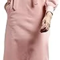 poshbery Dusty Pink Fleece Hood Dress-picture-13