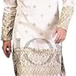 sanskruti Palace Wedding Kurta for Men Premium Albela Cotton Silk Ethnic Wear Embroidered Kurta with Palace-Inspired Motifs Traditional Kurta-picture-46