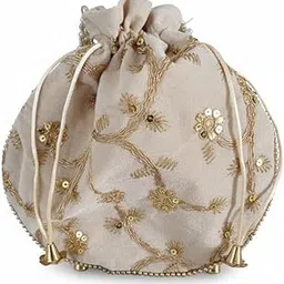 sacred essentials Handcrafted Floral Embroidered Potli Bag-picture-39