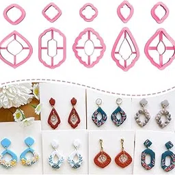 Dhanishtha | Polymer Clay Cutter Cutters | Dangles Clay Cutter Clay Tool | Basic Shapes Earing Making Tools | Clay Cutter Tool Jewellery Making Tools | Color May Vary | Set of 10 Cutters |-image-4