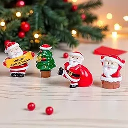 ascension Set of 4 Mini Christmas Figurines Santa Claus for Christmas Decorations for Home, Table, Shelf, Mantel, Xmas Ornaments, Holiday & Festive Decor, Winter Celebration, Seasonal Display-picture-14